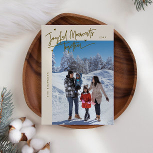 Joyful Moments Together Cream Christmas Photo Holiday Card