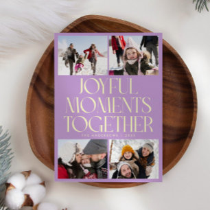 Joyful Moments Together Lemon Wisteria Multi Photo Holiday Card