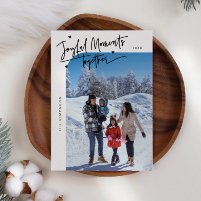 Joyful Moments Together White Christmas Photo Holiday Card (Creator Uploaded)