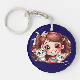 Joyful Moments with My Kitties Key Ring