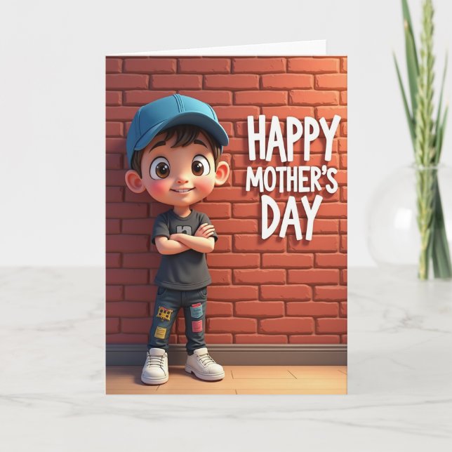 Joyful Mothers Day Boy Art Card (Front)