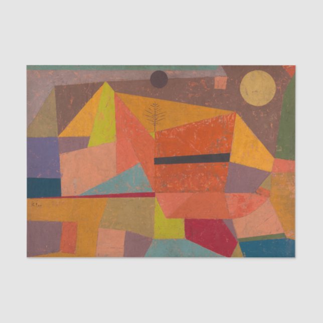 Joyful Mountain Landscape by Paul Klee Tissue Paper (Front)