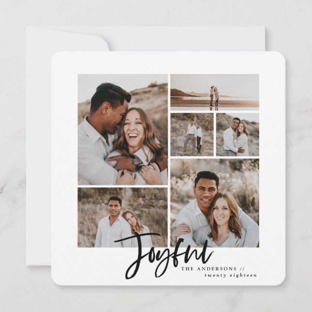 Joyful multi photo christmas card (Front)