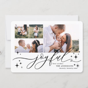 Joyful multi photo christmas card