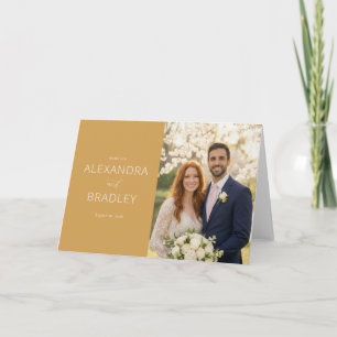 Joyful Mustard Elegant Photo Thank You Card