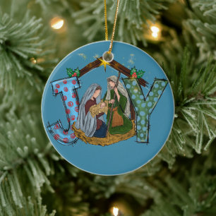 Joyful Nativity Christmas Ornament