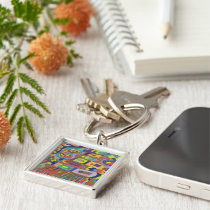 "Joyful Noise" Abstract Key Ring