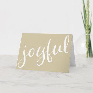 Joyful Olive Green Script Christmas Holiday Card
