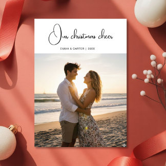 Joyful Our Christmas Cheer Couple Photo Card