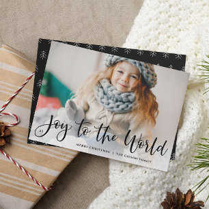 Joyful Overlay Holiday Photo Card   Noir
