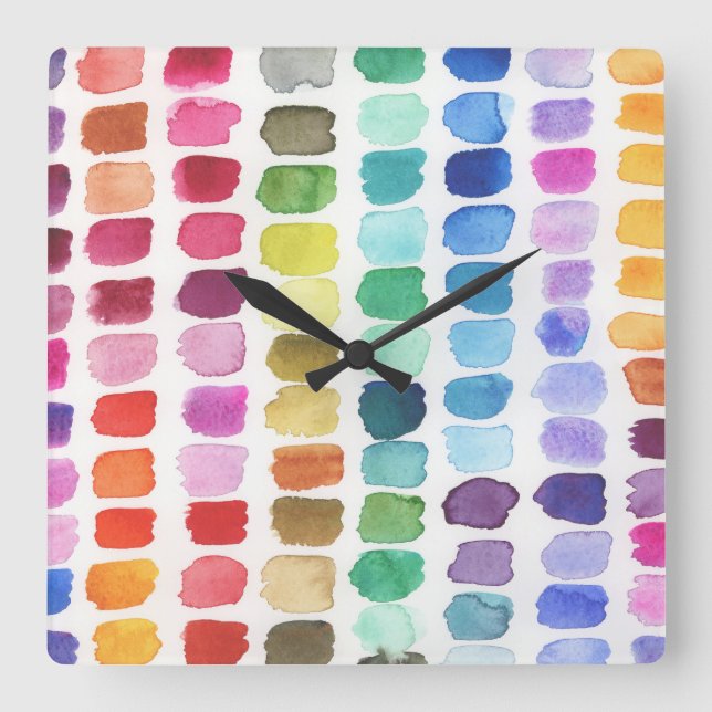 Joyful Palette of Colours - Summer Square Wall Clock (Front)