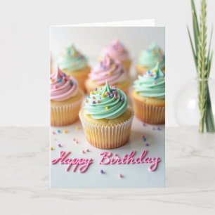 Joyful Pastel Cupcake Card