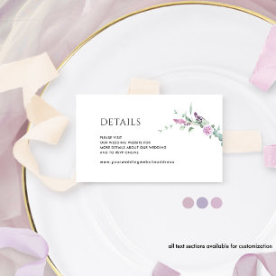 Joyful Pastel Floral Wedding Website / Details  Enclosure Card