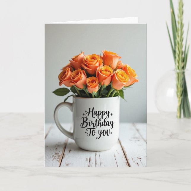 Joyful Peach Blossom Card (Front)