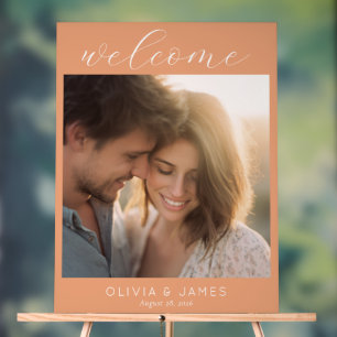 Joyful Peach Romantic Photo Acrylic Sign