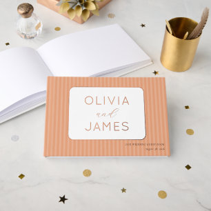 Joyful Peach Stars Guest Book