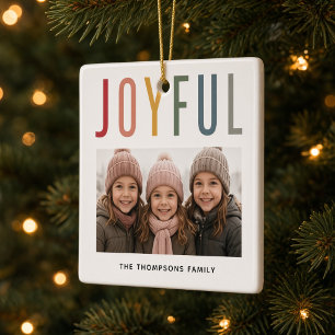 JOYFUL Personalised Family Photo Colourful Modern Ceramic Ornament
