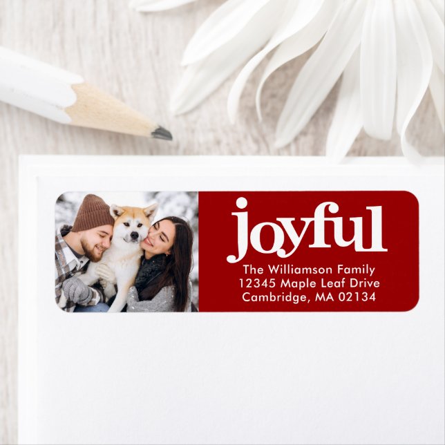 Joyful Photo Bold Typography Modern Red Christmas (Insitu)