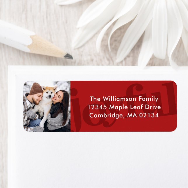 Joyful Photo Bold Typography Modern Red Christmas (Insitu)