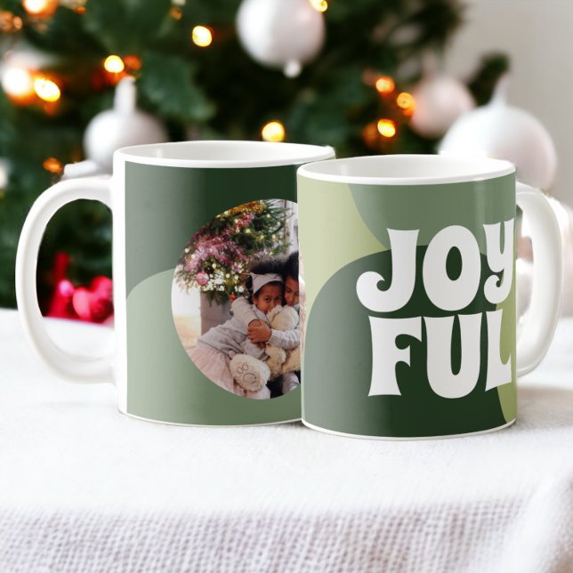 Joyful Photo Christmas Holiday Season Coffee Mug (Joyful Photo Christmas Holiday Season Coffee Mug from Ricaso. Add your custom photo. Make your own)