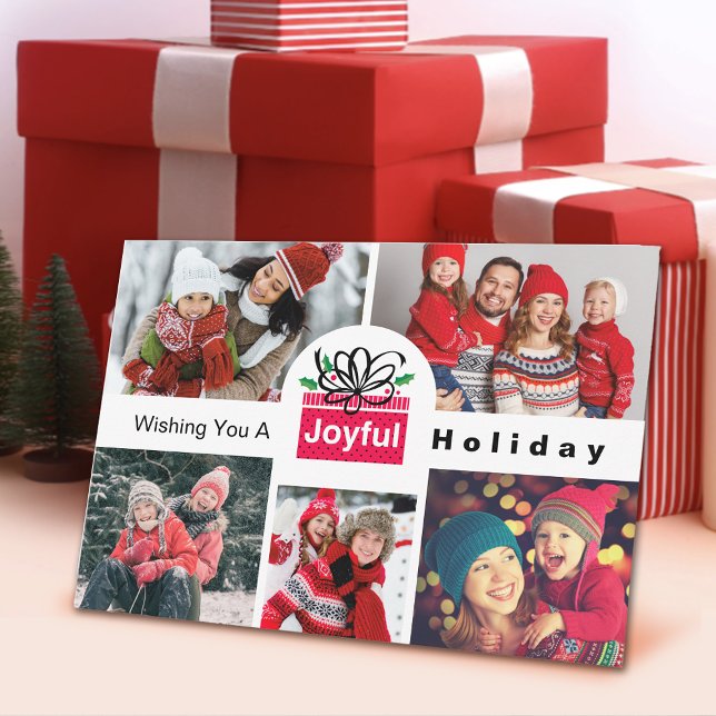 Joyful Photo Collage Holiday Card (Creator Uploaded)