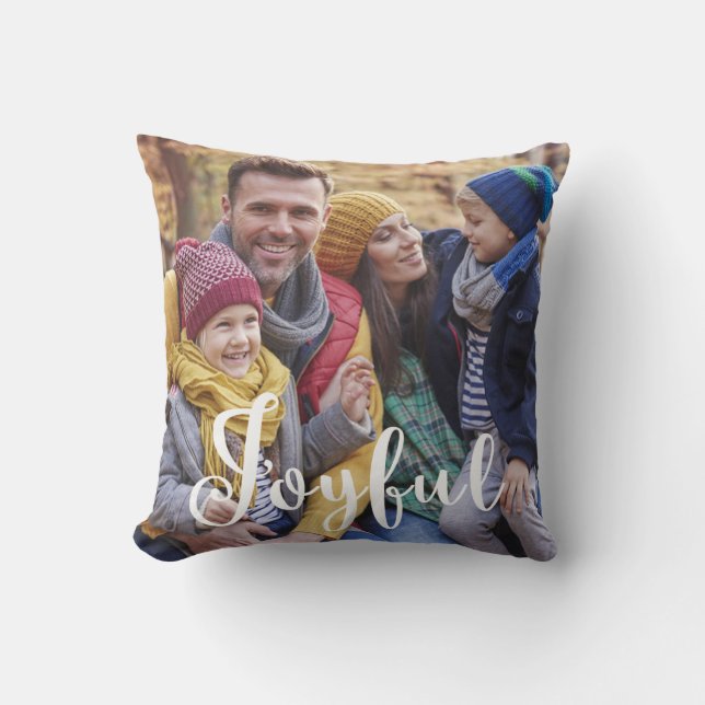 Joyful Photo Throw Cushion (Front)