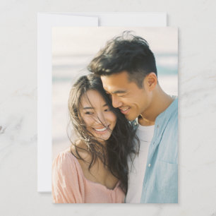 Joyful Pink Blue Romantic Photo Invitation