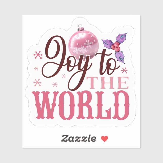 Joyful Pink Christmas Sticker! (Sheet)