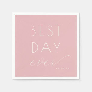 Joyful Pink Typographic Celebration Napkin