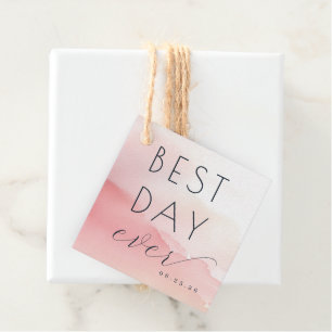 Joyful Pink Watercolor Celebration Favour Tags