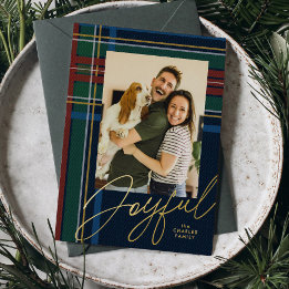 Joyful plaid Christmas photo
