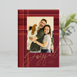 Joyful plaid red Christmas photo