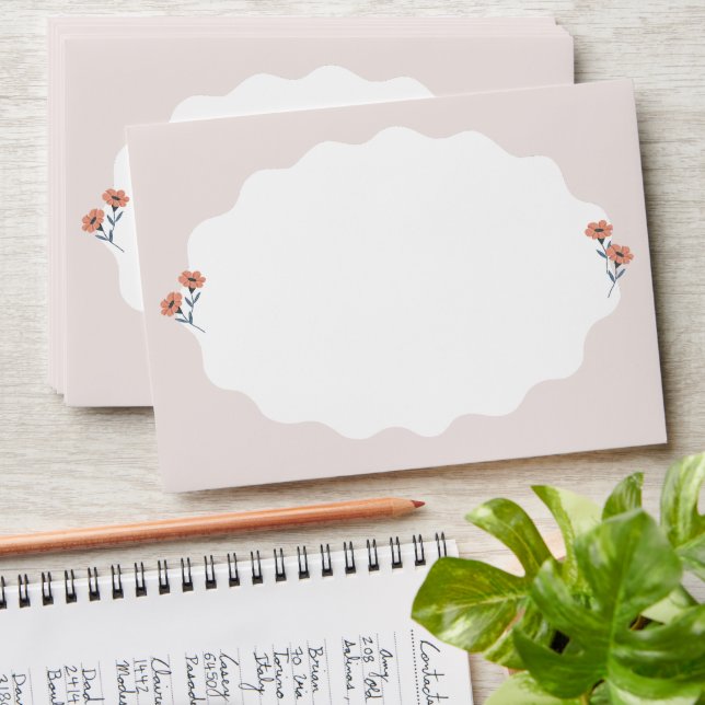 Joyful Playful Summer Floral Invitation Envelopes (Stacked)