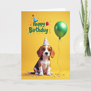 Joyful Polka Dot Puppy Card