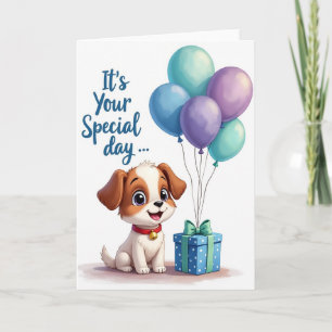 Joyful Pup Balloons Card