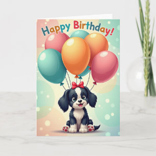 Joyful Puppy Balloons Card