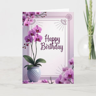 Joyful Purple Birthday Card
