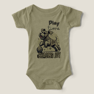 Joyful Pursuit: Grey Dog's Playtime Adventure