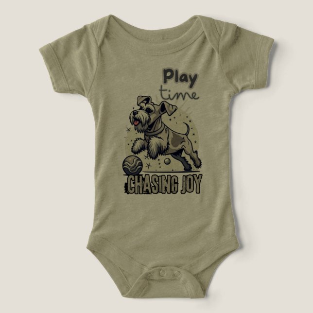 Joyful Pursuit: Grey Dog's Playtime Adventure (Design Front)