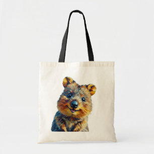 Joyful Quokka Tote Bag Oil Painting Style