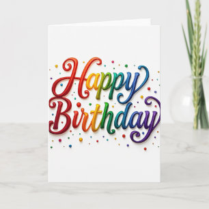 Joyful Rainbow 3D Birthday Card