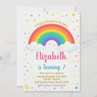Joyful Rainbow Birthday Invitation