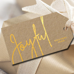 Joyful Real Foil Gift Tags