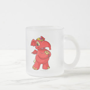Joyful red Elephante Frosted Glass Coffee Mug