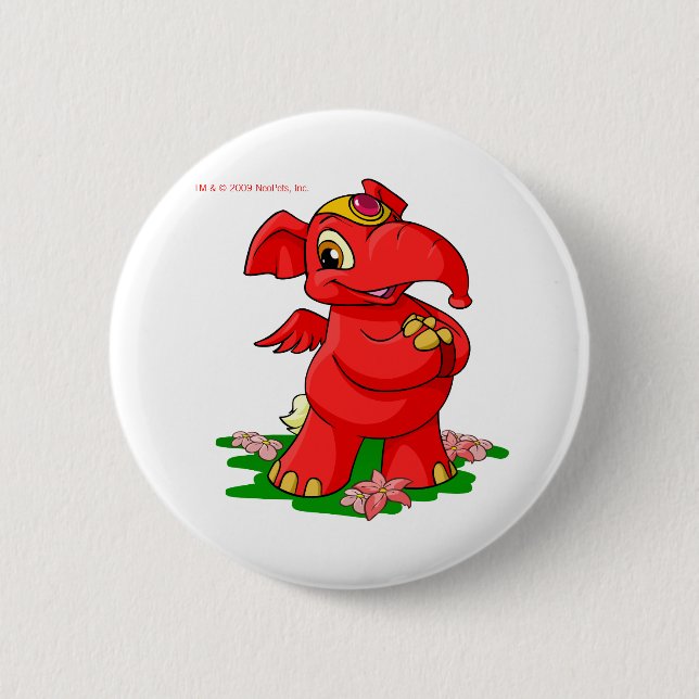 Joyful red Elephante in Shenkuu 6 Cm Round Badge (Front)