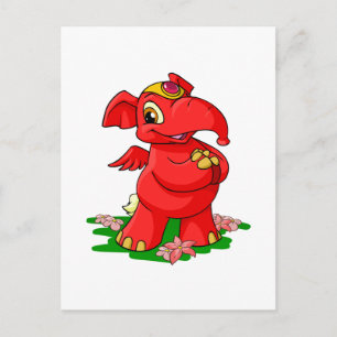 Joyful red Elephante in Shenkuu Postcard