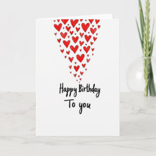 Joyful Red Shapes Birthday Card