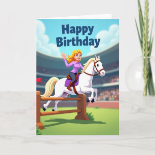 Joyful Riders Jump Birthday Card