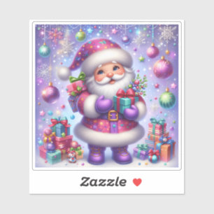 Joyful Santa Christmas Sticker