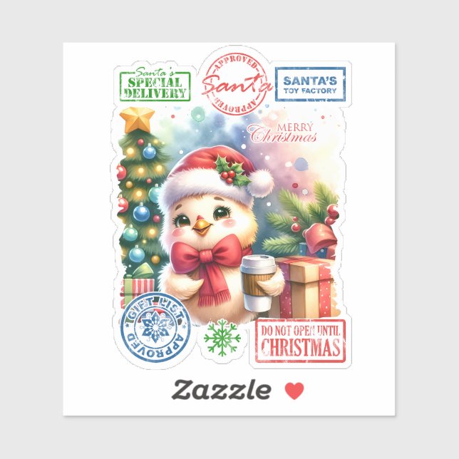 Joyful Santa Sack With Holiday Decor (Sheet)